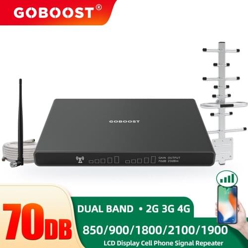GOBOOST LTE Cellular Amplifier 4G Signal Booster 850 900 1800 2100 1900 MHZ 4g Antenna GSM DCS UMTS WCDMA 3G Repeater Cell Phone