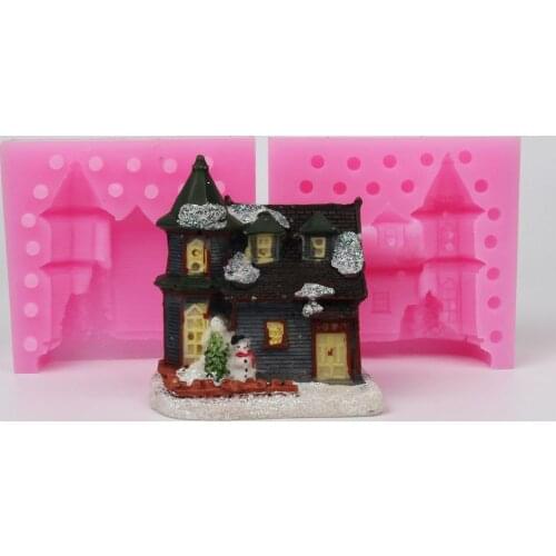 WC017 Christmas candle molds 3D Christmas Claus shape silicone soap mold DIY clay craft mold