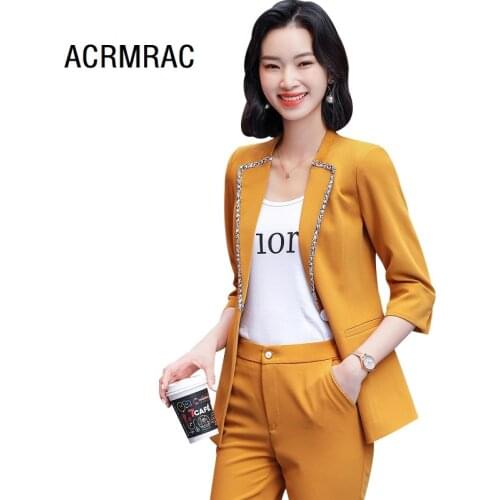 Women suits summer Half sleeve blazers pants Office Lady Formal Work clothes women pants suits woman set suits 6163
