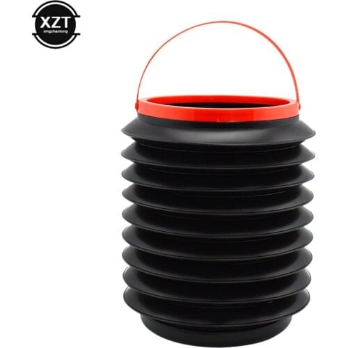 1 Pcs Car Trash Bin Automobile Wash Telescopic Storage Bucket Folding Rubbish Organizer Garbage Can Universal Black