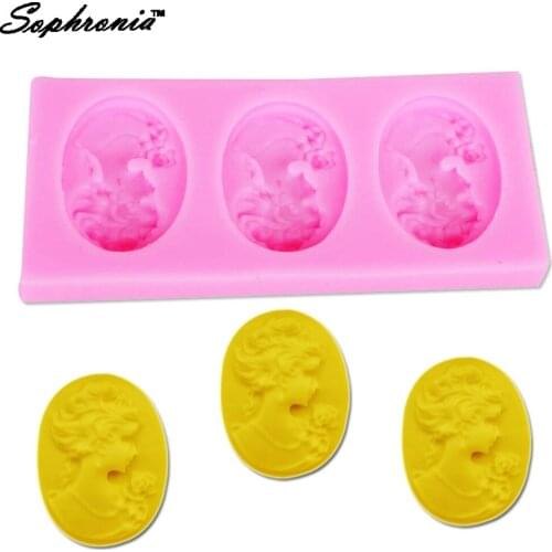 10PCS/SET DIY Noble Lady Madam Beauty Portrait Cake Decorating Tools Silicone Cake Mold Fondant Chocolate Candy Mould m148