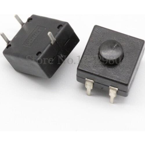 10PCS Flashlight Electric Torch Switches 1212-213BS Black Push Button Switch 3 Pin DIP Style