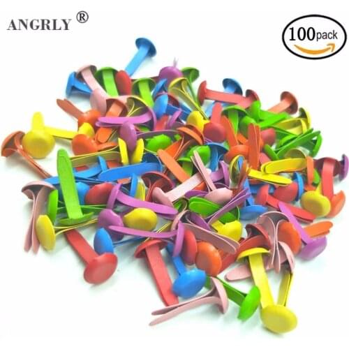 100pcs Mixed Pastel Round Brads Scrapbooking Card Stamping Embellishment Fashion DIY Accessories For Home Decoration 16mm x8mm