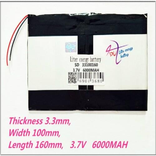 33100160,3.7V,6000MAH, LIIB (polymer lithium ion battery / ) Li-ion for tablet pc; V971,V972 quad core 35100160