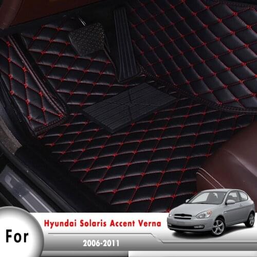 3D Carpets Car Floor Mats For Hyundai Solaris Accent Verna 2006 2007 2008 2009 2010 2011 Auto Interior Accessories Styling