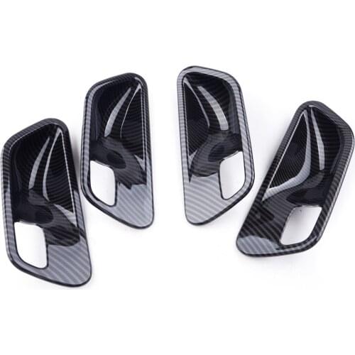 4pcs Car Carbon Fiber Texture Interior Door Handle Bowl Cover Trim Fit For BMW 3 Series F30 2013 2014 2015 2016 2017 2018