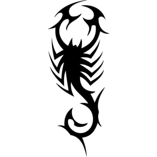5.5CM*13.8CM Tribal Tattoo Scorpion Car Styling Motorcycle Stickers Decals Black/Silver S3-5245