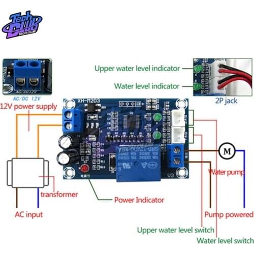 AC/DC 12V XH-M203 water level controller automatic water level controller water level switch level water pump controller