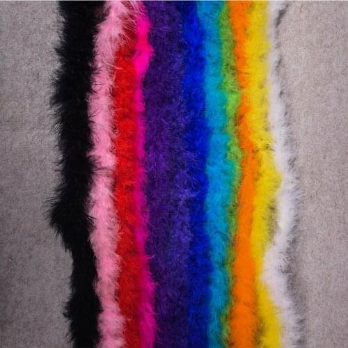 10pcs/lot 2meters Length Fluffy Feather Boa Christmas Decor Marabou Feather Boa Plumes For New year Decoration Turkey Feather