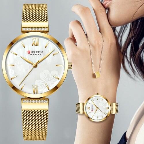 CURREN Women Watch Luxury Fashion Quartz Women’s Watches Gold Waterproof Lady Bracelet Wristwatch Analog Girl Clock Reloj Mujer