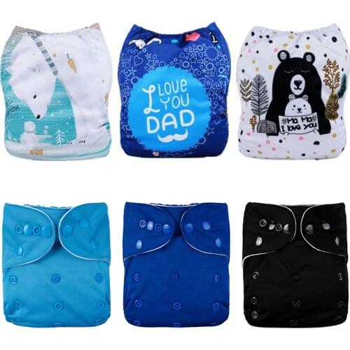 [Mumsbest] 6PCS Baby Cloth Diapers With 6 Microfiber Inserts Digital Position Cloth Nappies Ecological Diapers Reusable Panties