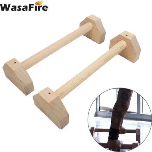 Double Rod Push-Up Stands Bars Sport Fitness Exercise Training Chest H Shaped Wooden Calisthenics Handstand Parallel Bar