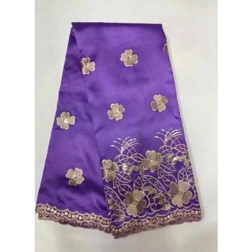Purple African George Lace Fabric With Sequin African George Fabric 2017 Top Quality French Lace Fabric For Nigerian Party Dress