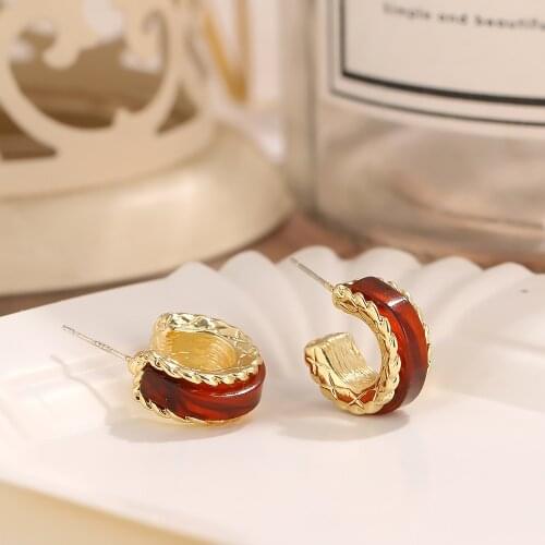 FNIOFNIO Stud Earrings Vintage Geometric Circle Round Earrings Party Accessories Jewelry for Women Gift