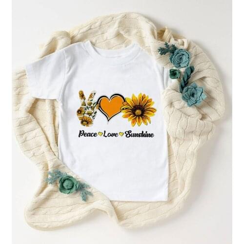 Boys T Shirts Girls Shirt Leopard Print Sunflower Funny Printing Toddler T Shirt Baby Girl Tops 2 3 4 5 6 7 8 9 Years Old Unisex