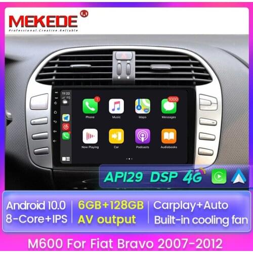 IPS WIFI 6GB+128GB RAM Android Car DVD player For Fiat/Bravo 2007-2012 Radio GPS Navigation suport Rear camera DVR Carplay AUTO