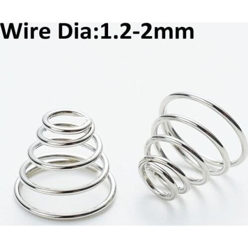 Conical Compression Springs Tower Spring 304 Stainless Steel Taper Pressure Spring Wire Diameter 1.2mm 1.4mm 1.5mm 1.8mm 2mm