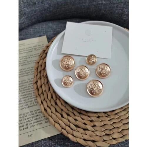 10pcs RoundGold Metal Jean Jacket Buttons For Clothing Sweaters Pants Coat Decorations Sewing Accessories Wholesale