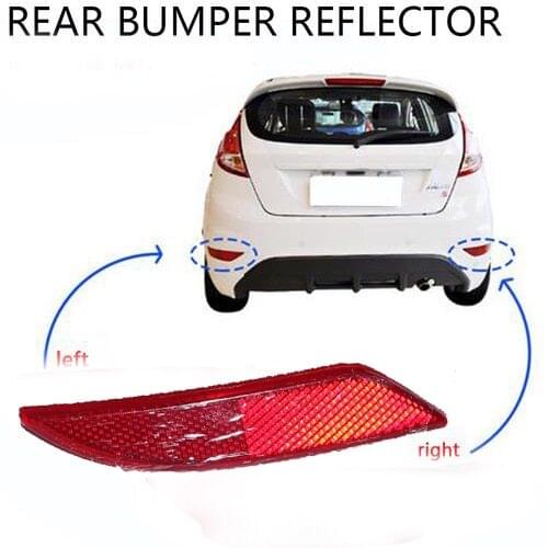 Left Right Rear Bumper Reflector Light Bumper Reflector Light Fog Lamp Assembly for Ford Fiesta Mk6 Mk7 2009-2012 Estate