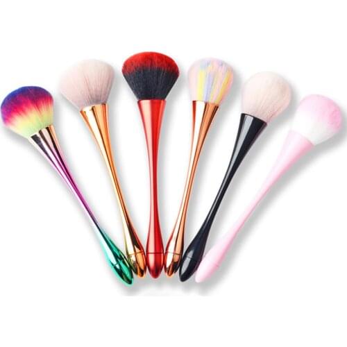 Hot! 6 Colors Nail Art Brush Soft Nail Dust Brush UV Gel Nail Polish Nylon Brush For Manicure Professional Nail DIY Design Tools