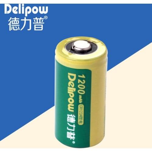 CR123A delipow battery CR123A rechargeable lithium battery CR123A rechargeable battery 3V1200 Ma Rechargeable Li-ion Cell