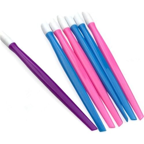1pc Soft Nail Cuticle Pusher Plastic Rubber High Quality Nail Tool Press sticker tool Manicure Accessories random color 9.7cm
