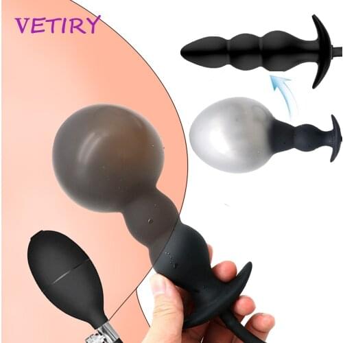 Inflatable Anal Balls Anal Plug Silicone Dildo Pump Anus Extender Dilator Butt Plug Prostate Massage Sex Toys for Women Man Gay