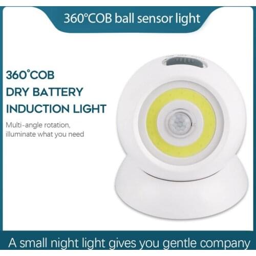 1 Pcs COB PIR Motion Sensor Magnetic Night Light Battery Powered Rechargeable 360 Degree Rotation Wall Lamp Street Lamp