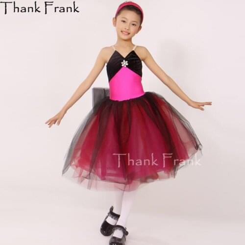 Thank Frank Nylon Bow Camisole Ballet Tutu Dress Girls Adult Rhinestone Dance Costume C382