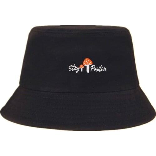 Cotton Mushroom Embroidery Bucket Hat Fisherman Hat Outdoor Travel Hat Sun Cap Hats for Men and Women 33