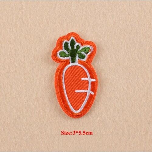 20pcs Carrot Cartoon parches ropa bordados Iron On Appliques Patch For Clothing Jacket Patches Embroideried Badge Baby Patchwork