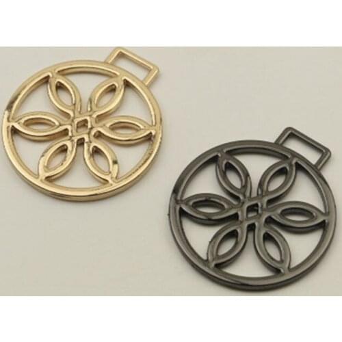 1pcs Metal Round Flower Shape Pendant Fashion Buckle for DIY Handbag Purse Garment Shoes Hardware Closure Bag Parts Accessories