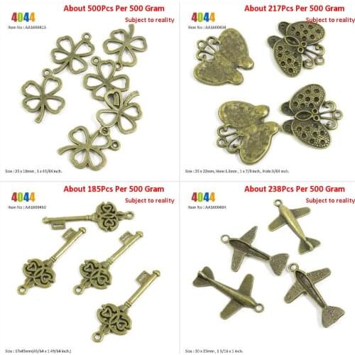 Jewelry Making Charms Wholesale Suppliers Lucky Clover Leaf Butterfly Love Heart Skeleton Key Aircraft Airplane