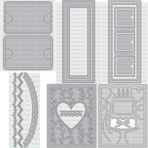 Piggy Craft metal cutting dies cut die mold 2021 New Photo card frame edge Scrapbook paper craft knife mould blade punch stencil