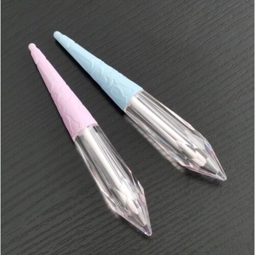 12/30/5pcs 2ml Empty Clear Lip Gloss Wand Tube with Stopper Transparent Lipgloss Container Blue Pink Cosmetic Lip Glaze Bottle