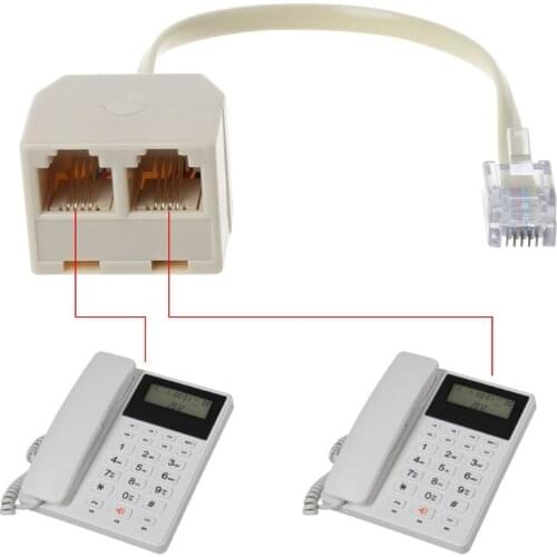 Telephone Splitter RJ11 6P4C 1 Male To 2 Female Adapter RJ11 To RJ11 Separator One-in-two Telephone Adapter high quality
