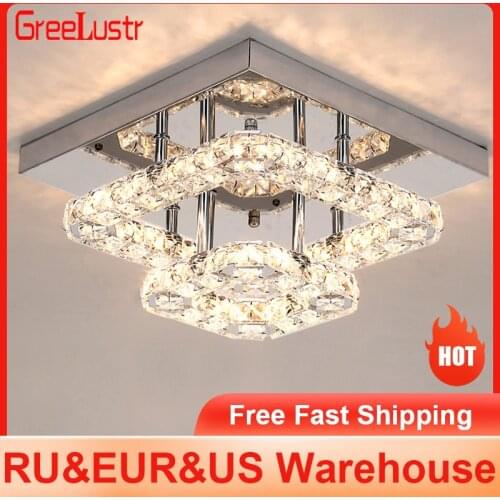 Luxury 2 Layer K9 Crystal LED Ceiling Lamps For Living Room Indoor Chandelier Lights Lustre Plafon Home Deco Kitchen Lighting