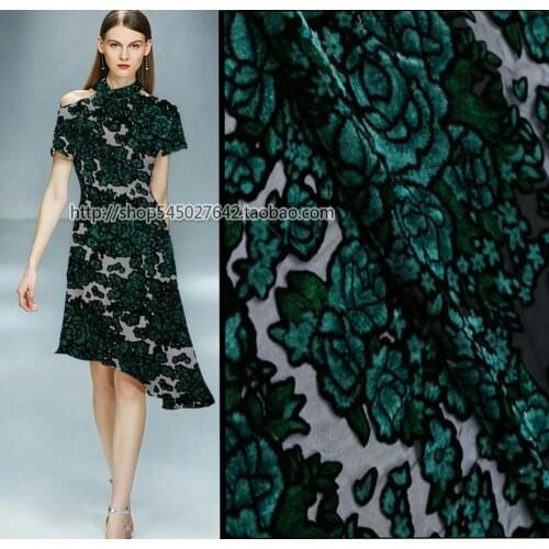 Wide Tulle Roll Lace Silk Fabrics For Sewing Velvet Cotton Curtain ankara fabric Meter green/purple flowers wedding decoration