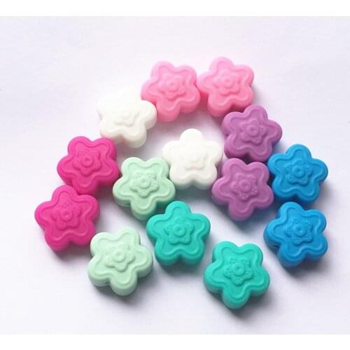 Chenkai 50PCS BAP Free DIY Silicone Star Flower Teether Beads Baby Chewing Pacifier Jewelry biting Toy Necklaces Accessories