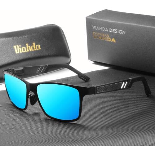 VIAHDA Polarized Lens Sunglasses Men Driver Mirror Sun glasses Male Fishing Female Sports Aluminum Magnesium
