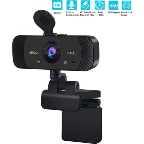 W19 4K/1080P Webcam Mini Computer PC WebCamera with Microphone Rotatable Camera for Live Broadcast Video Calling Conference Work