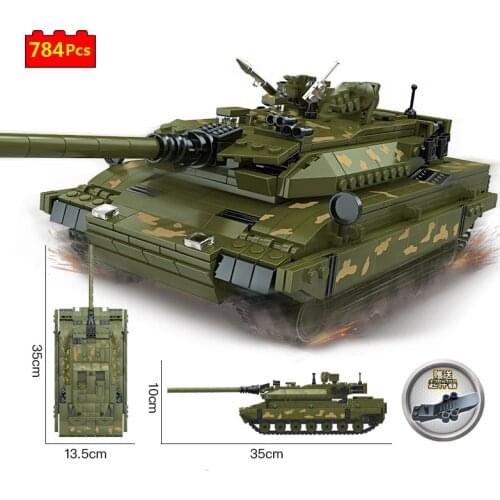 Military Series World War 1:25 German Leopard 2 main battle tank DIY Model Building Blocks Bricks Toys Gifts