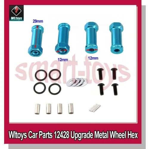 Wltoys 12428 Upgrade Aluminum Wheel Hex Metal Adapters Extension 29mm Conversion for Wltoys 12423 12428 RC Car Parts