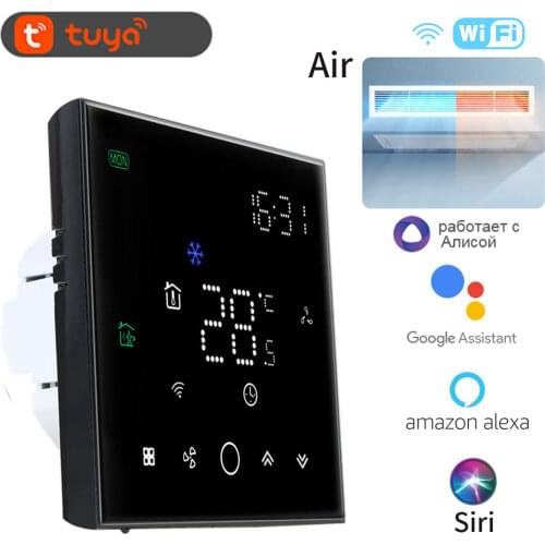 Tuya Wifi Thermostat for Central Air Conditioner Fan Coil Units FCU Room 2&4pTemperature Thermotato Works with Google Home Alexa