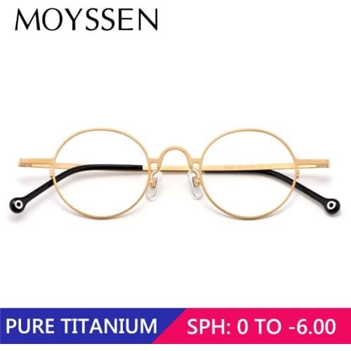 Japan Vintage Pure Titanium Round Frame Optical Myopia Eyeglasses Men Classic Ultralight Retro Brand Design Prescription Glasses