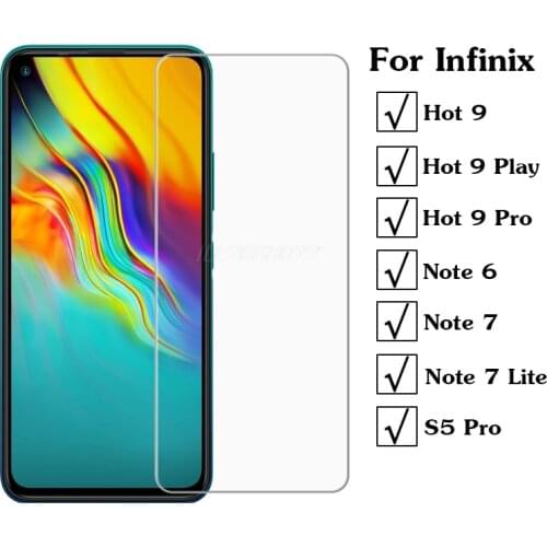 For Infinix Note 7 Lite 6 S5Pro X660 Screen Protector Tempered Glass on Infinix Note7 X690 X655 Hot 9 Play 9Pro X655F Phone Film