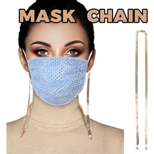 Womens Neck Chain Fashion Leaf Face Cover Lanyard Strap Rope Metal Chain Sunglasses Retainer Anti Lost Face Cover Holder 70cm