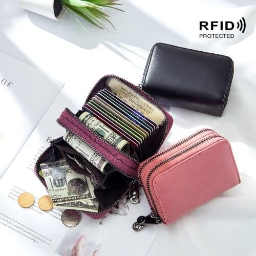 Women Coin Wallet Genuine Leather Business RFID Small Wallets New 2020 Fashion Ladies Purse Credit Card Holder Organizer Purses