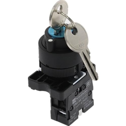 1Pcs key lock switch selector switch rotary switch knob switch 2 position NO 10A/600VAC XB2-EG21 22mm