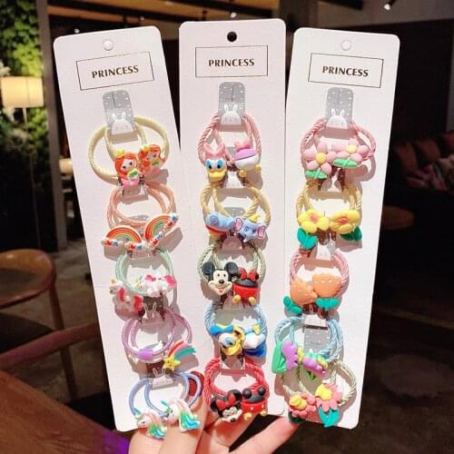 10pcs Girls Hair Accessories nylon ties Elastic Hair Bands Children Ponytail Holder Rubber Bands Kids Headband gum for hair